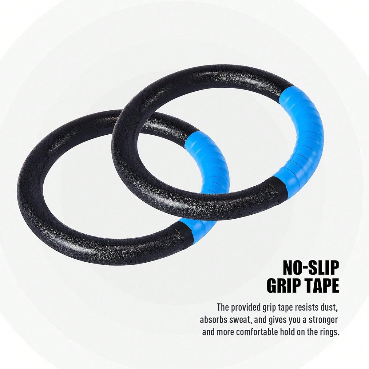 Gymnastic Rings 1200lbs Capacity With 16.4ft Adjustable Buckle Straps Pull Up Exercise Rings Non-Slip Rings For Home Gym Full Body Workout