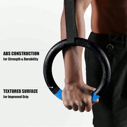 Gymnastic Rings 1200lbs Capacity With 16.4ft Adjustable Buckle Straps Pull Up Exercise Rings Non-Slip Rings For Home Gym Full Body Workout