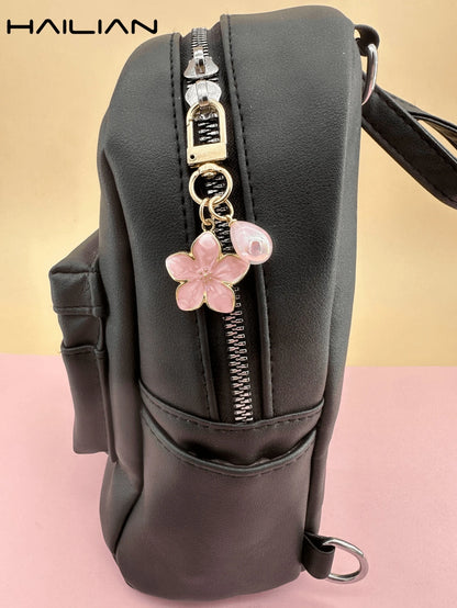 HAILIAN 1pc Alloy Material Sakura Flower Keyring, Lightweight And Ethereal Sakura Design With Multicolor Pearls, Suitable For Women As Daily Handbag, Travel, Beach Accessory, Couple Birthday, Holiday