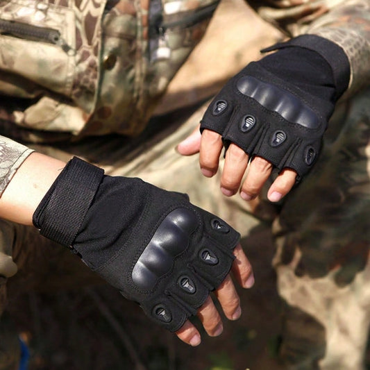 Half-Finger Shell Motorcycle Riding Gloves, Anti-Slip Breathable Protective Outdoor Sports Gloves, Suitable For Cycling, Driving, Climbing, Fitness