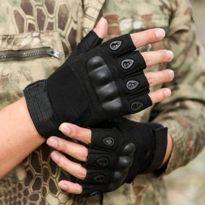 Half-Finger Shell Motorcycle Riding Gloves, Anti-Slip Breathable Protective Outdoor Sports Gloves, Suitable For Cycling, Driving, Climbing, Fitness