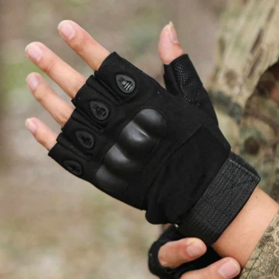 Half-Finger Shell Motorcycle Riding Gloves, Anti-Slip Breathable Protective Outdoor Sports Gloves, Suitable For Cycling, Driving, Climbing, Fitness