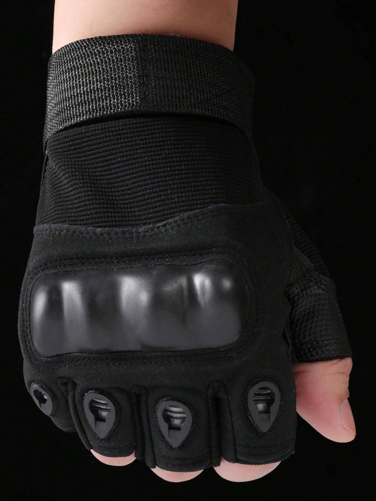 Half-Finger Shell Motorcycle Riding Gloves, Anti-Slip Breathable Protective Outdoor Sports Gloves, Suitable For Cycling, Driving, Climbing, Fitness