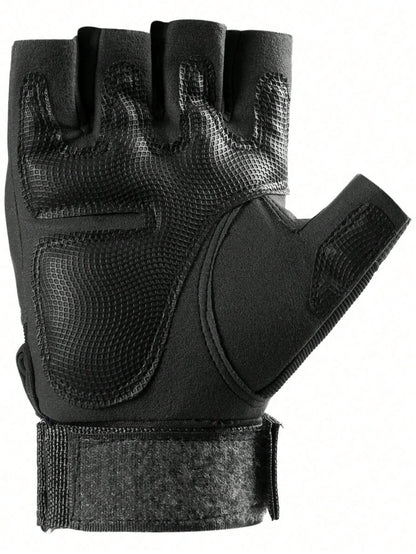 Half-Finger Shell Motorcycle Riding Gloves, Anti-Slip Breathable Protective Outdoor Sports Gloves, Suitable For Cycling, Driving, Climbing, Fitness