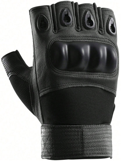 Half-Finger Shell Motorcycle Riding Gloves, Anti-Slip Breathable Protective Outdoor Sports Gloves, Suitable For Cycling, Driving, Climbing, Fitness