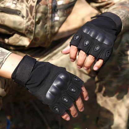 Half-Finger Shell Motorcycle Riding Gloves, Anti-Slip Breathable Protective Outdoor Sports Gloves, Suitable For Cycling, Driving, Climbing, Fitness