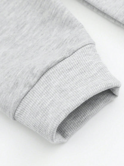 [Halloween]Young Boy Printed Long-Sleeve Crewneck Sweatshirt, Student Casual Wear, Perfect For Boy Getting Ready To Play