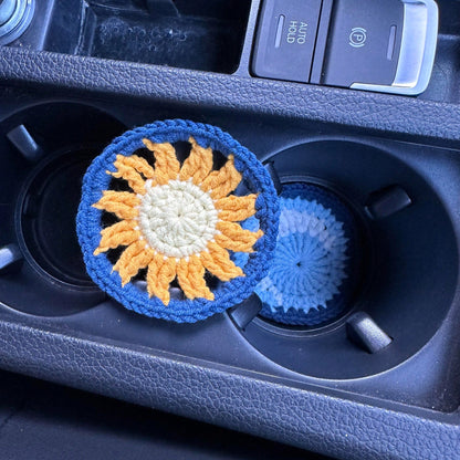 Handmade Crochet Moon And Sun Car Steering Wheel Covers Universal 14-15 Inch For Women And Men (Steer Wheel Cover)