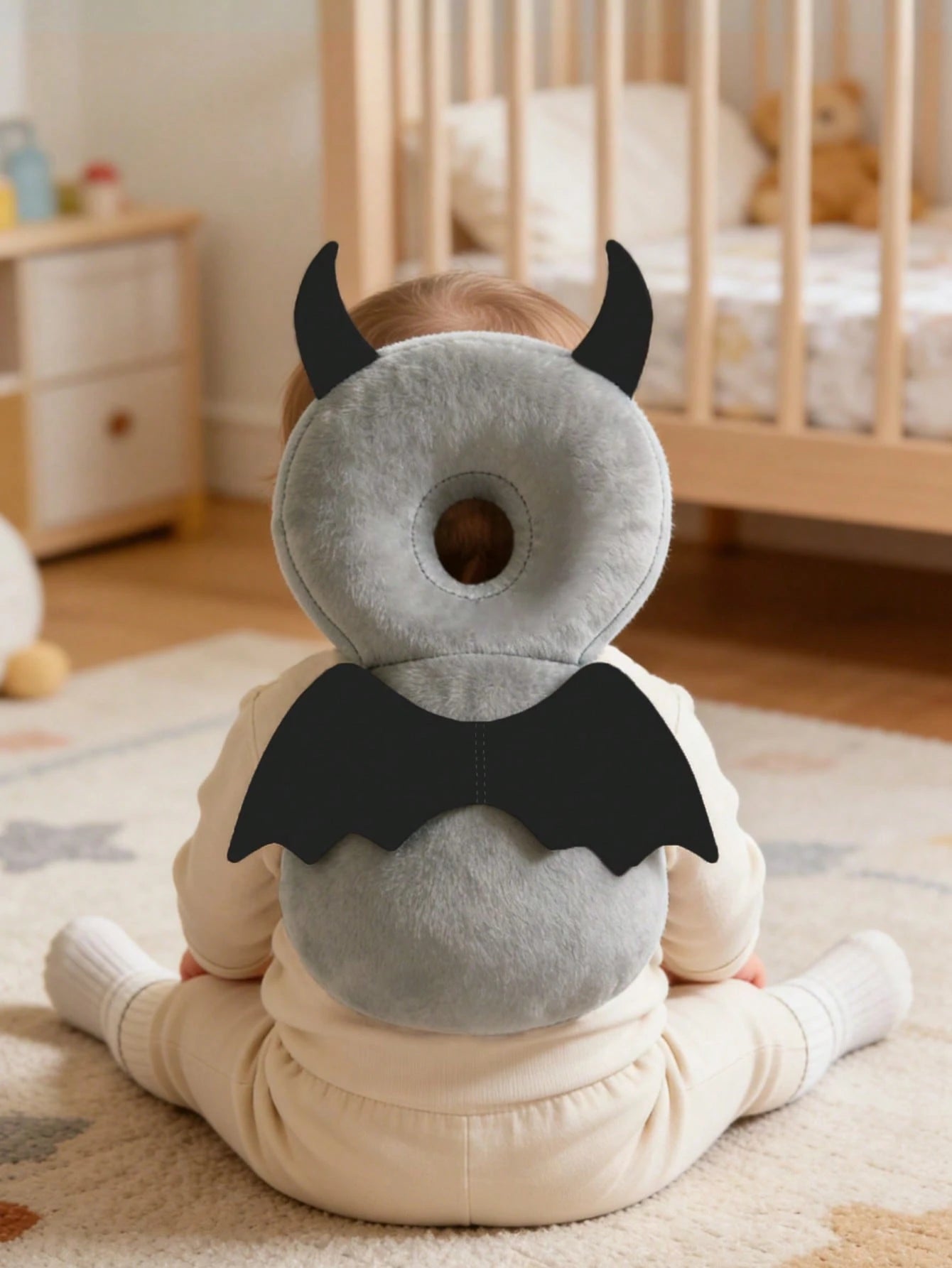 HAPPY WALK Second-Generation Upgraded Baby Anti-Fall Head Protector-Cute Bat Design, Specially Designed For The Crawling And Walking Stages; Large Size.