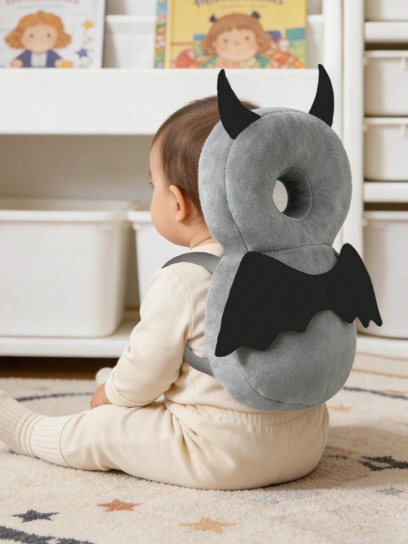 HAPPY WALK Second-Generation Upgraded Baby Anti-Fall Head Protector-Cute Bat Design, Specially Designed For The Crawling And Walking Stages; Large Size.