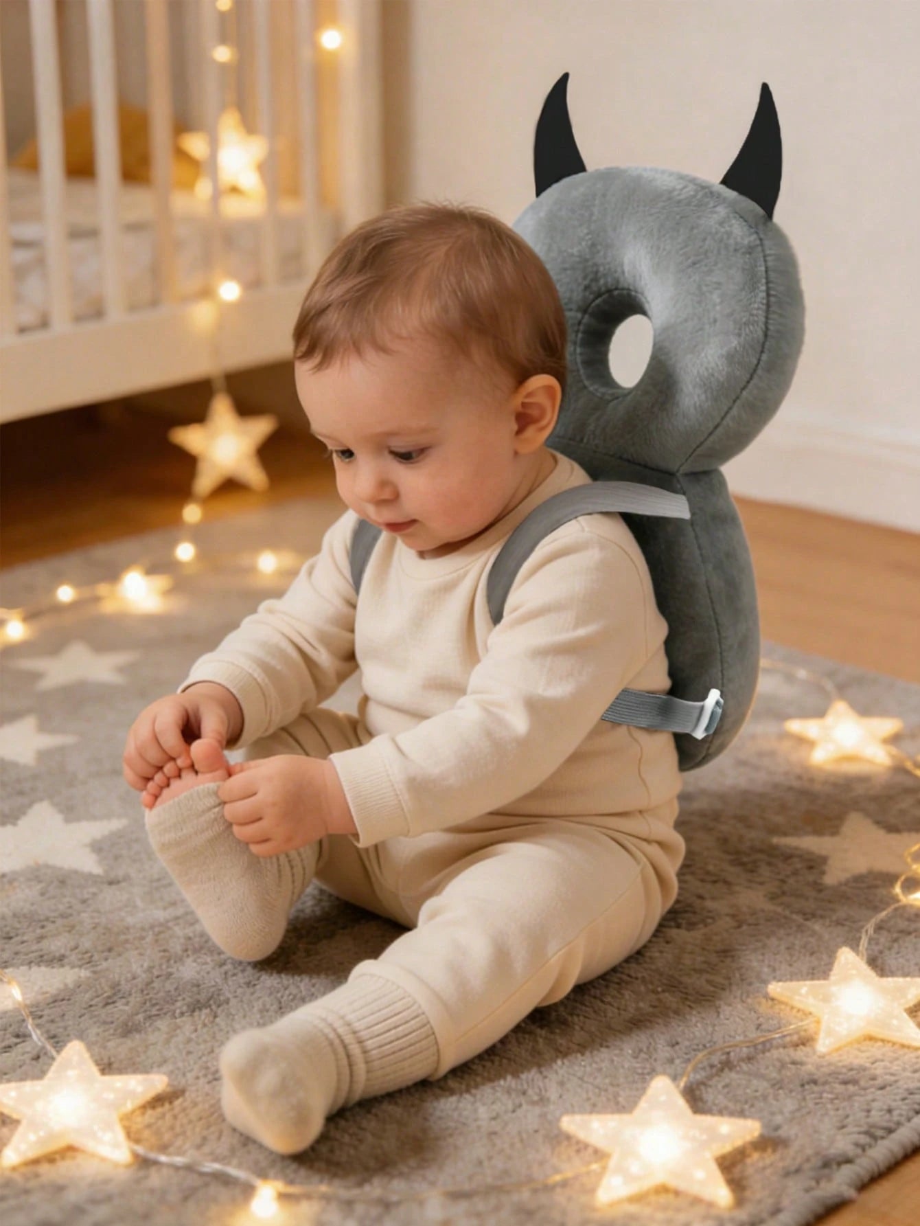 HAPPY WALK Second-Generation Upgraded Baby Anti-Fall Head Protector-Cute Bat Design, Specially Designed For The Crawling And Walking Stages; Large Size.