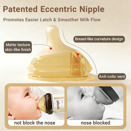 Hauture Baby Bottles For Newborn 0-6 Months,Wide Neck Anti-Colic Bottles, Leak-Proof & Easy To Clean, Perfect For Breastfed Babies, Baby Shower Gift Set 80ML