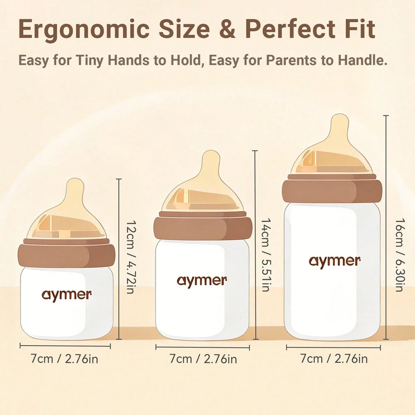 Hauture Baby Bottles For Newborn 0-6 Months,Wide Neck Anti-Colic Bottles, Leak-Proof & Easy To Clean, Perfect For Breastfed Babies, Baby Shower Gift Set 240ML