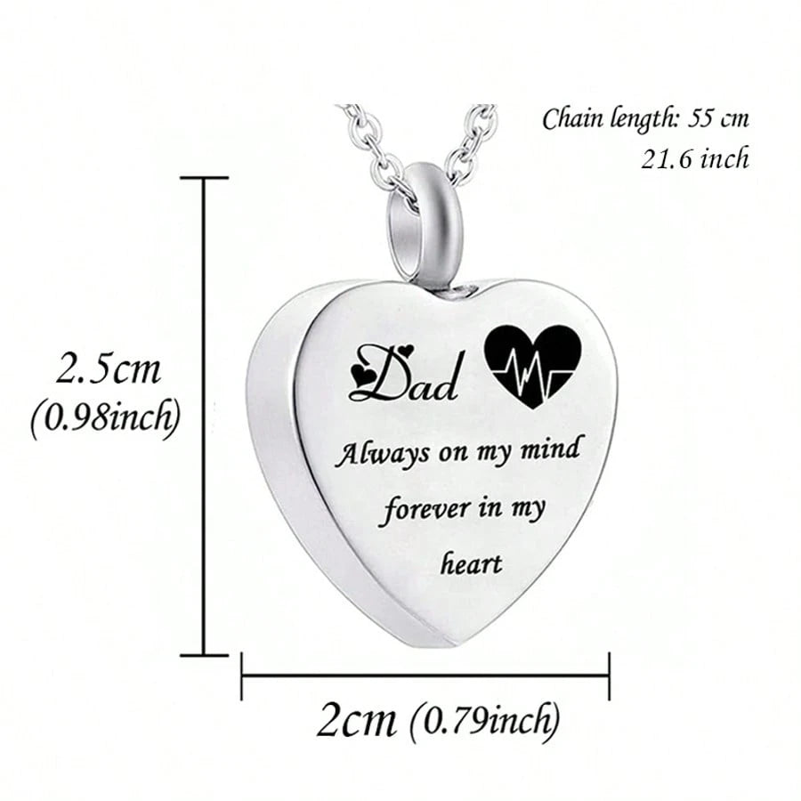 Heart Urn Necklace For Ashes Women Men Cremation Jewelry For Ashes Cremation Necklace In Memory Of Loved One Grandpa Grandma Dad Mom Uncle Aunt Brother Sister Daughter Son