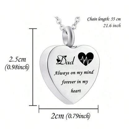 Heart Urn Necklace For Ashes Women Men Cremation Jewelry For Ashes Cremation Necklace In Memory Of Loved One Grandpa Grandma Dad Mom Uncle Aunt Brother Sister Daughter Son