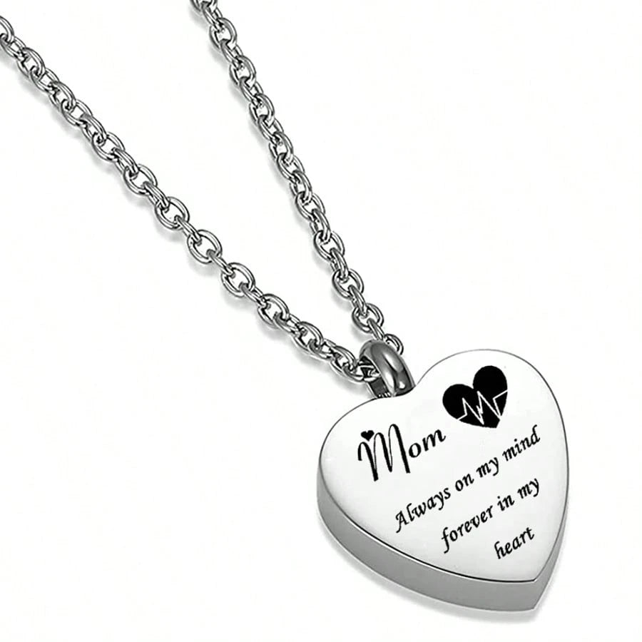 Heart Urn Necklace For Ashes Women Men Cremation Jewelry For Ashes Cremation Necklace In Memory Of Loved One Grandpa Grandma Dad Mom Uncle Aunt Brother Sister Daughter Son