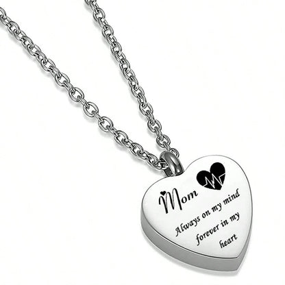 Heart Urn Necklace For Ashes Women Men Cremation Jewelry For Ashes Cremation Necklace In Memory Of Loved One Grandpa Grandma Dad Mom Uncle Aunt Brother Sister Daughter Son