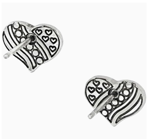 Hearts and Stripes Mini Post Earrings