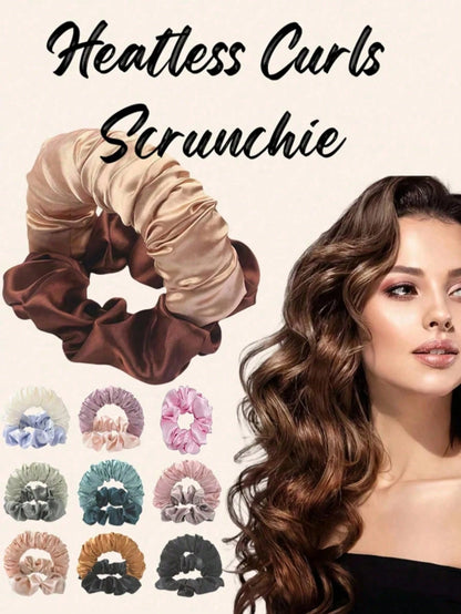 Heatless Curling Hair Band, Brown Satin Heatless Hair Curler, Wearable During Sleep, Soft And Comfortable Sleeping Hair Band, Slouchy Person's Hair Curler, Create Long Curls Without Heating, Fashionab