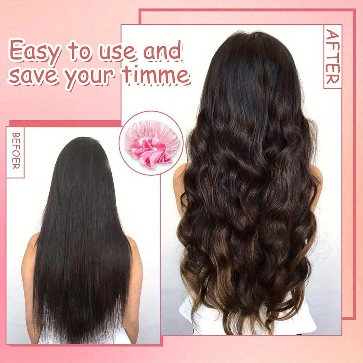 Heatless Curling Hair Band, Brown Satin Heatless Hair Curler, Wearable During Sleep, Soft And Comfortable Sleeping Hair Band, Slouchy Person's Hair Curler, Create Long Curls Without Heating, Fashionab