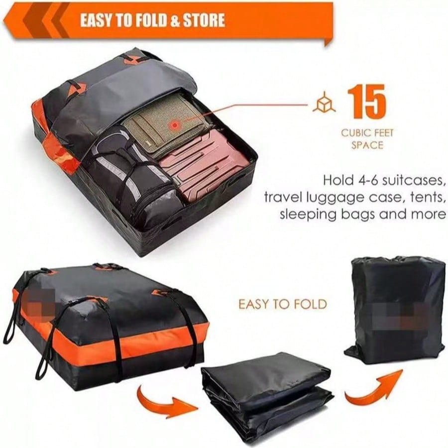 Heavy Duty Waterproof Car Roof Cargo Bag, Universal Roof Storage Bag, Dust-Proof Snow-Proof Rain-Proof Storage Carrier, Suitable For Long-Distance Driving And Family Vacations