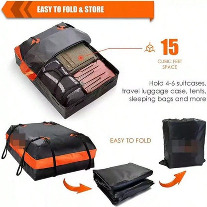 Heavy Duty Waterproof Car Roof Cargo Bag, Universal Roof Storage Bag, Dust-Proof Snow-Proof Rain-Proof Storage Carrier, Suitable For Long-Distance Driving And Family Vacations