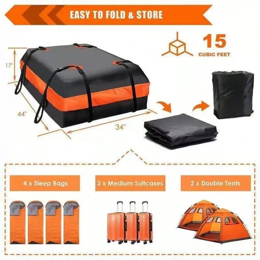 Heavy Duty Waterproof Car Roof Cargo Bag, Universal Roof Storage Bag, Dust-Proof Snow-Proof Rain-Proof Storage Carrier, Suitable For Long-Distance Driving And Family Vacations