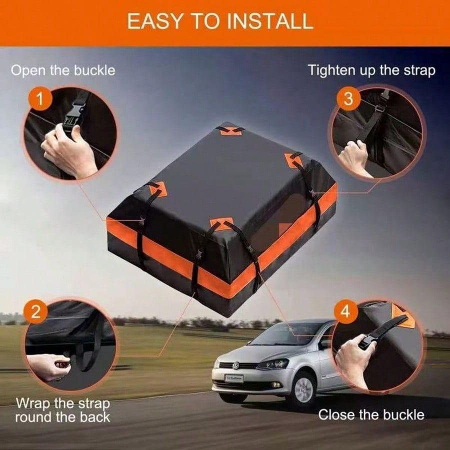 Heavy Duty Waterproof Car Roof Cargo Bag, Universal Roof Storage Bag, Dust-Proof Snow-Proof Rain-Proof Storage Carrier, Suitable For Long-Distance Driving And Family Vacations