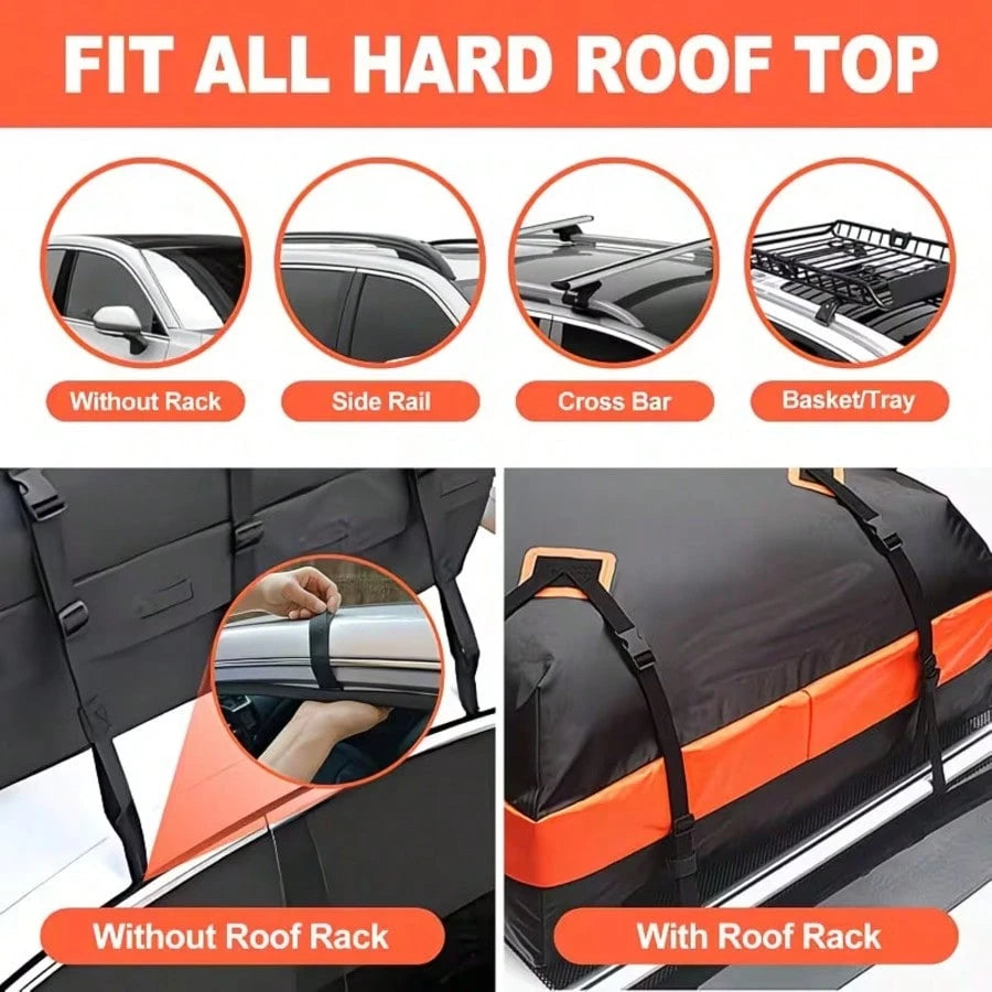 Heavy Duty Waterproof Car Roof Cargo Bag, Universal Roof Storage Bag, Dust-Proof Snow-Proof Rain-Proof Storage Carrier, Suitable For Long-Distance Driving And Family Vacations
