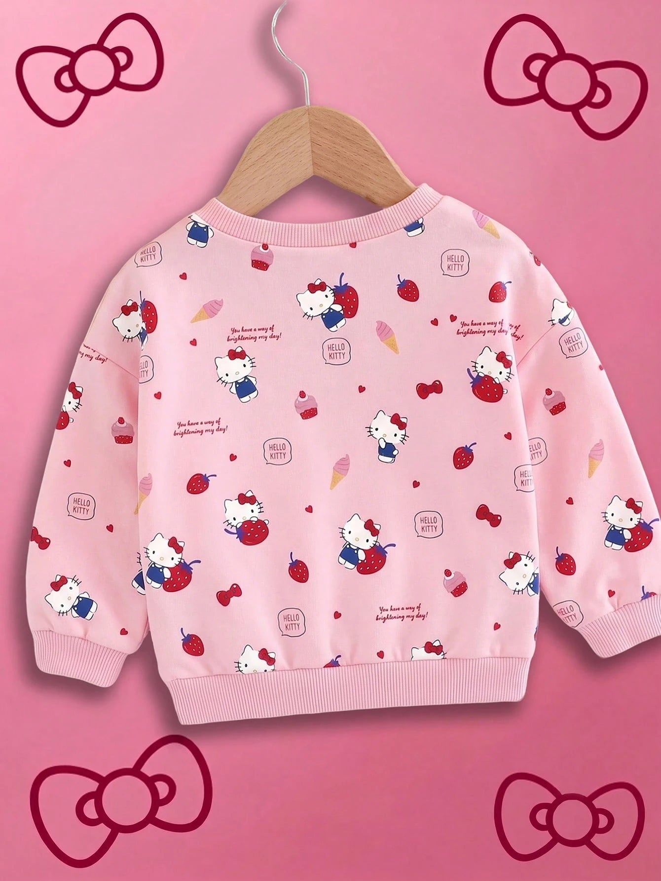 HELLO KITTY AND FRIENDS| GraphicGems Baby Girl Round Neck Cartoon Print Casual Daily Long Sleeve Sweatshirt