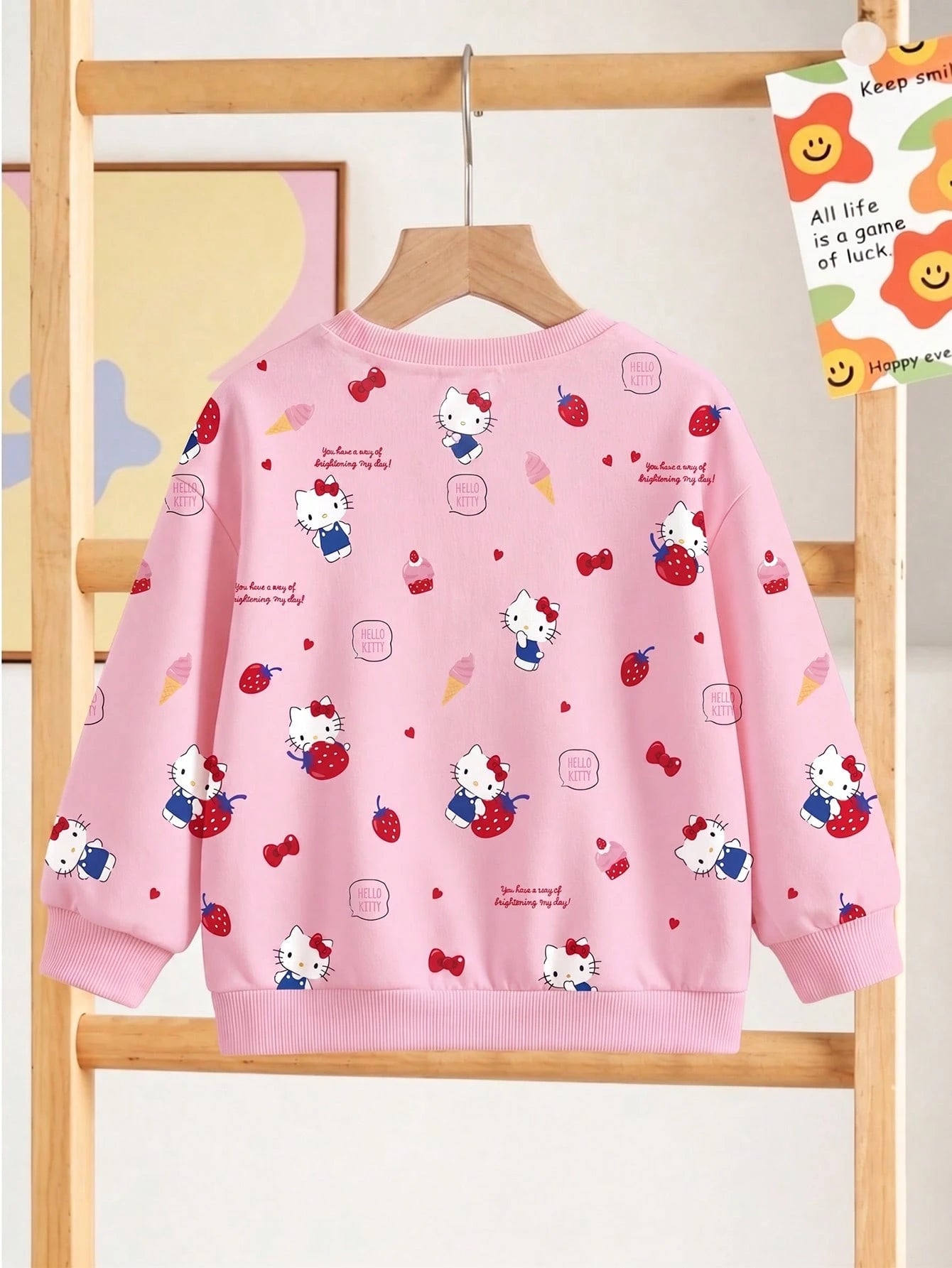 HELLO KITTY AND FRIENDS| GraphicGems Baby Girl Round Neck Cartoon Print Casual Daily Long Sleeve Sweatshirt