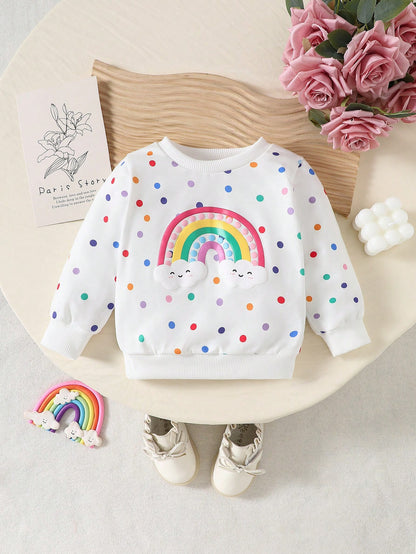 HELLO KITTY AND FRIENDS| GraphicGems Baby Girl Round Neck Cartoon Print Casual Daily Long Sleeve Sweatshirt