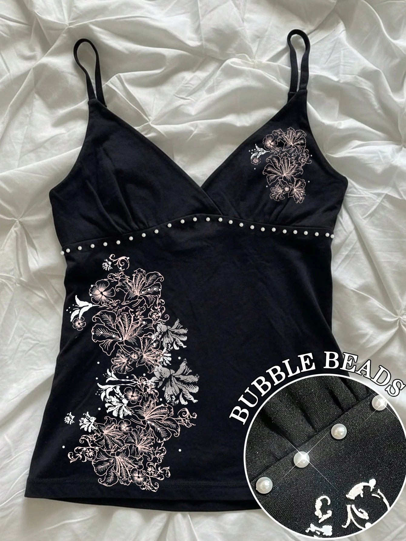 Hibiscus Flower Print Casual Sleeveless Cami Top, Summer Tops, Beach Outfits For Women