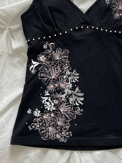 Hibiscus Flower Print Casual Sleeveless Cami Top, Summer Tops, Beach Outfits For Women