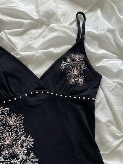 Hibiscus Flower Print Casual Sleeveless Cami Top, Summer Tops, Beach Outfits For Women