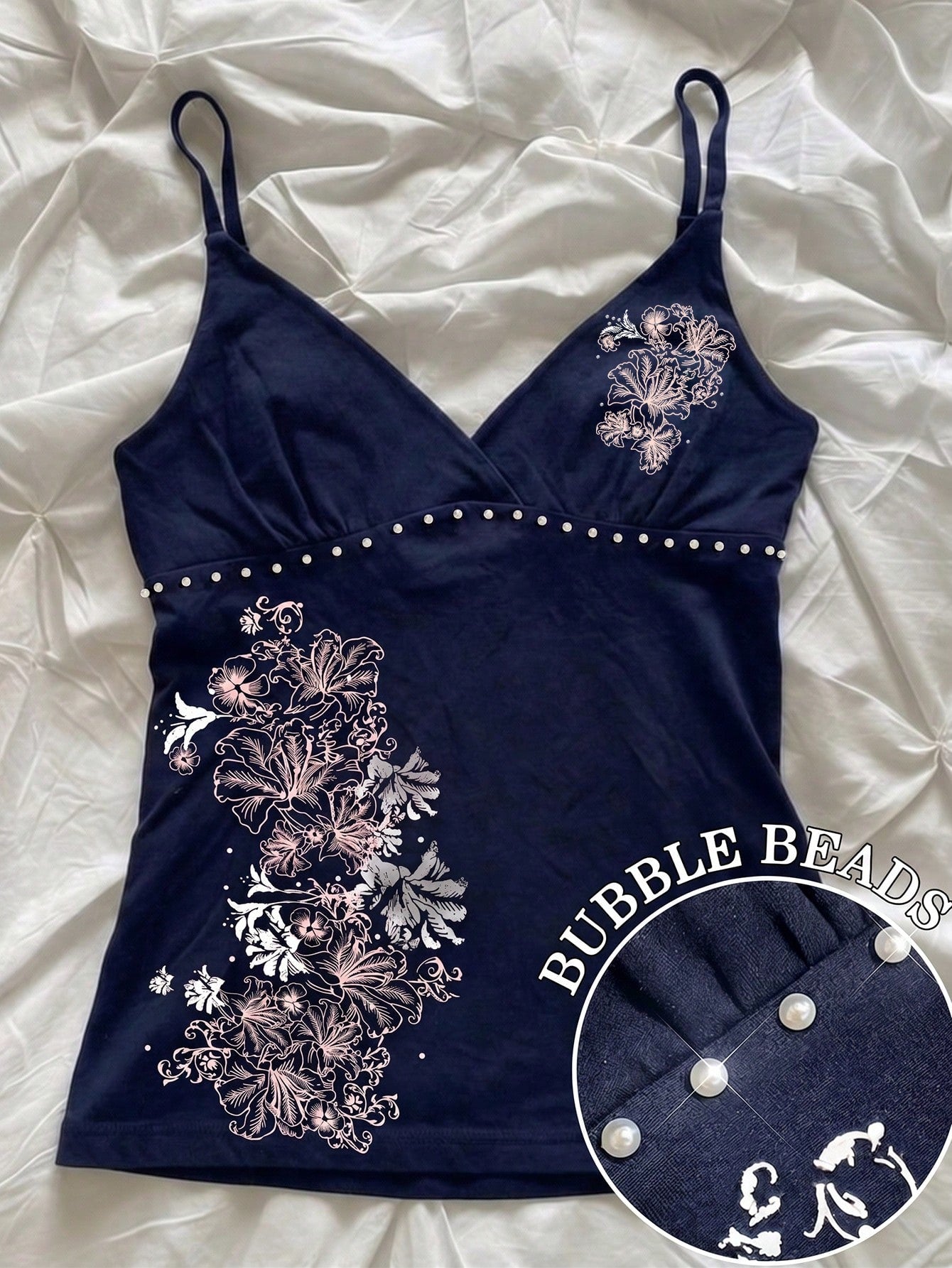 Hibiscus Flower Print Casual Sleeveless Cami Top, Summer Tops, Beach Outfits For Women