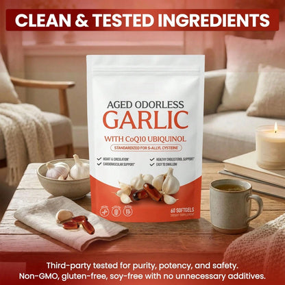 High Demand!Garlic Extract 600mg Softgels (60 Count)- Odorless Aged Garlic Extra....Women Daily Nutrient Support!