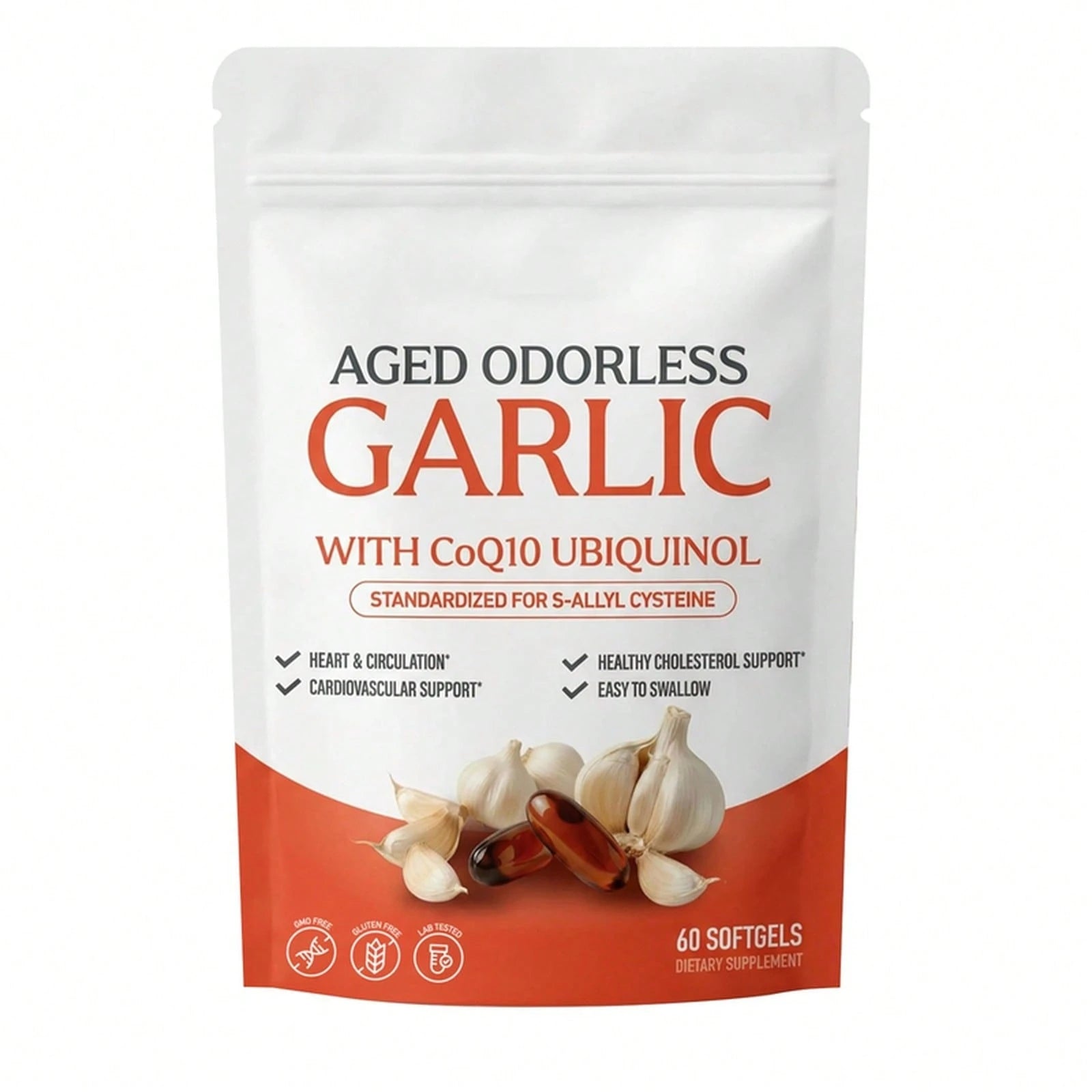 High Demand!Garlic Extract 600mg Softgels (60 Count)- Odorless Aged Garlic Extra....Women Daily Nutrient Support!