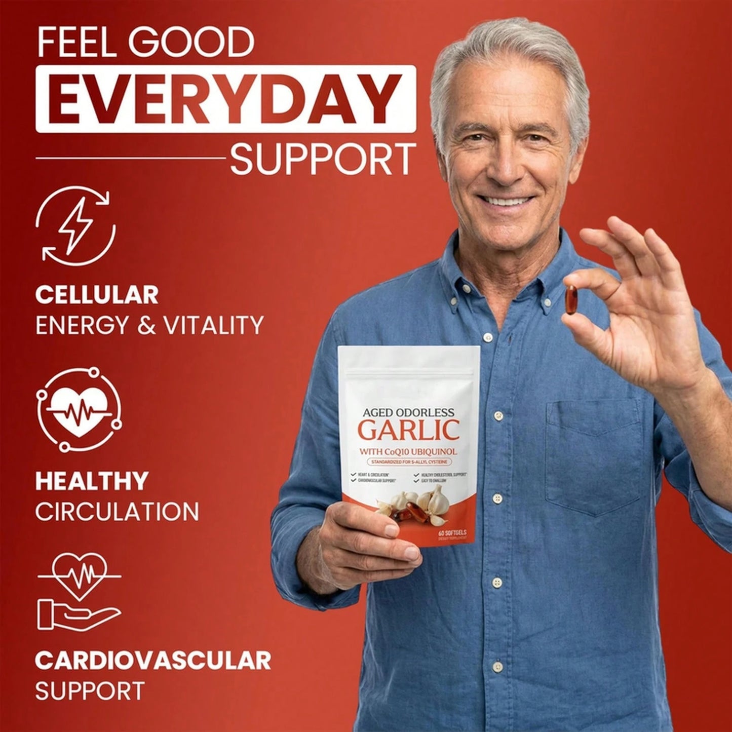 High Demand!Garlic Extract 600mg Softgels (60 Count)- Odorless Aged Garlic Extra....Women Daily Nutrient Support!