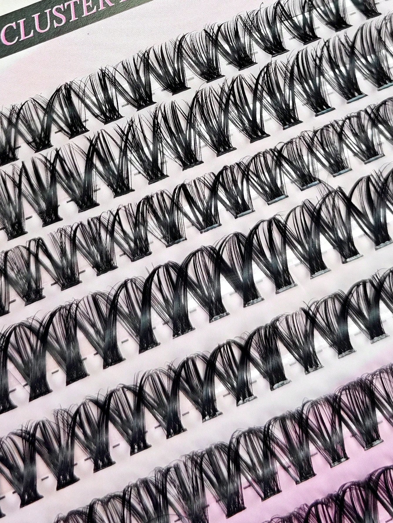 Hinarin 640pcs DIY D Curl Lash Book 30D 40D 50D 60D Super Curl Eyelash Extension Multi-Style Eye Makeup For Beginners 8-16mm Mixed Lengths Natural Cluster Fluffy Dense Mixed Styles Reusable