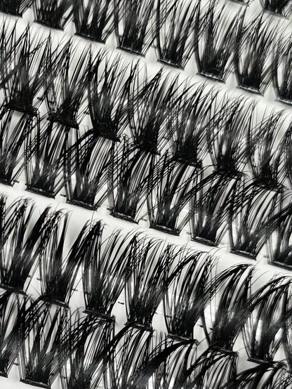 Hinarin 640pcs DIY D Curl Lash Book 30D 40D 50D 60D Super Curl Eyelash Extension Multi-Style Eye Makeup For Beginners 8-16mm Mixed Lengths Natural Cluster Fluffy Dense Mixed Styles Reusable