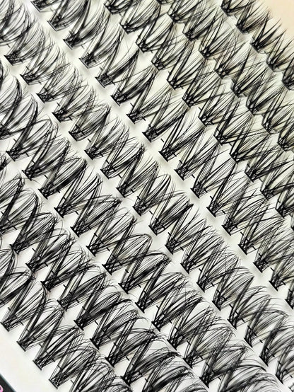 Hinarin 640pcs DIY D Curl Lash Book 30D 40D 50D 60D Super Curl Eyelash Extension Multi-Style Eye Makeup For Beginners 8-16mm Mixed Lengths Natural Cluster Fluffy Dense Mixed Styles Reusable