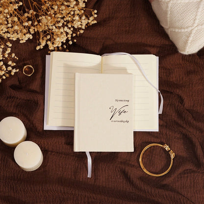 His And Hers Wedding Vow Books, Set Of 2 Linen Hardcover Bride & Groom Notebooks With Bookmark, Lined Pages, For Ceremony & Renewal, Includes Elegant Vow Keepsake Gift Box School Supplies