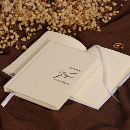 His And Hers Wedding Vow Books, Set Of 2 Linen Hardcover Bride & Groom Notebooks With Bookmark, Lined Pages, For Ceremony & Renewal, Includes Elegant Vow Keepsake Gift Box School Supplies