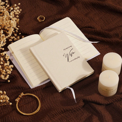 His And Hers Wedding Vow Books, Set Of 2 Linen Hardcover Bride & Groom Notebooks With Bookmark, Lined Pages, For Ceremony & Renewal, Includes Elegant Vow Keepsake Gift Box School Supplies