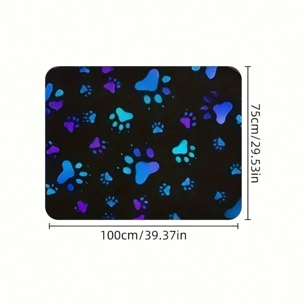 HOMPOOLL 1 Stylish Car Trunk Mat With Paw Print Pattern- Durable Polyester Material, Keep Dry And Clean, Add Personality To Your Car Interior, Trunk Protection Mat