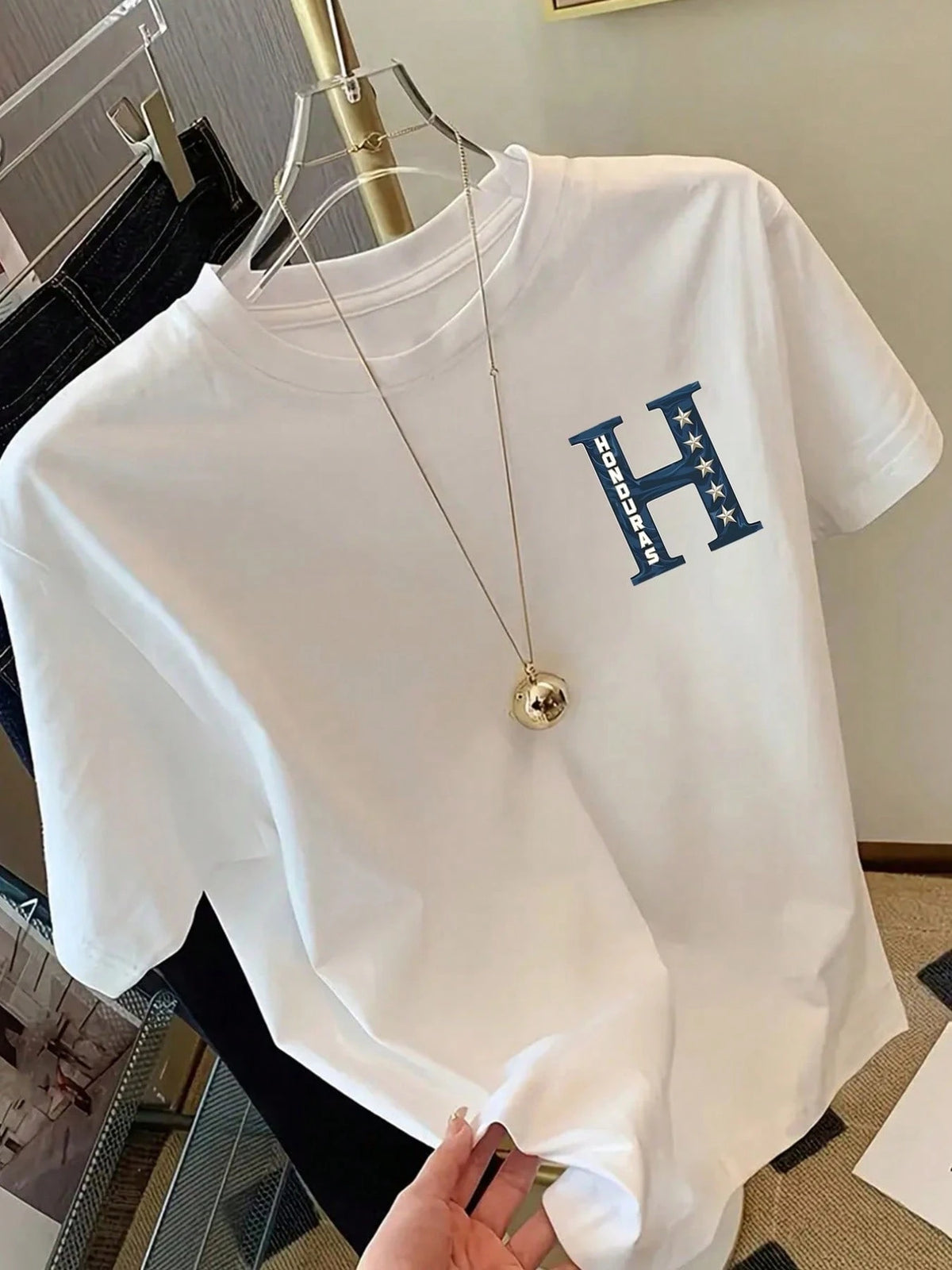 Honduras, HONDURASGraphic Print Tshirt, Short Sleeve Crew Neck Casual Top Summer Spring, Women's Clothing