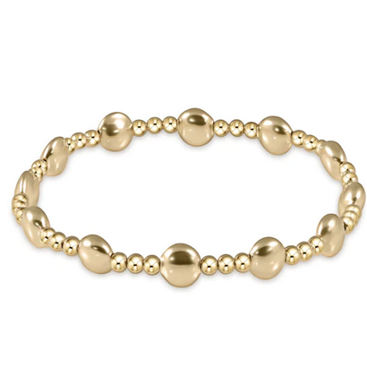Honesty Sincerity Pattern 6mm Bead Bracelet Gold