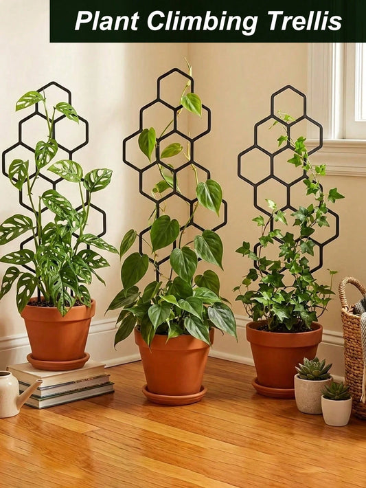 Honeycomb Shaped Plant Climbing Trellis, Outdoor Potted Plant Support, Rust-Resistant Plastic Rack Suitable For Potted Vines And Flowers, Space-Saving Support For Indoor And Outdoor Gardens