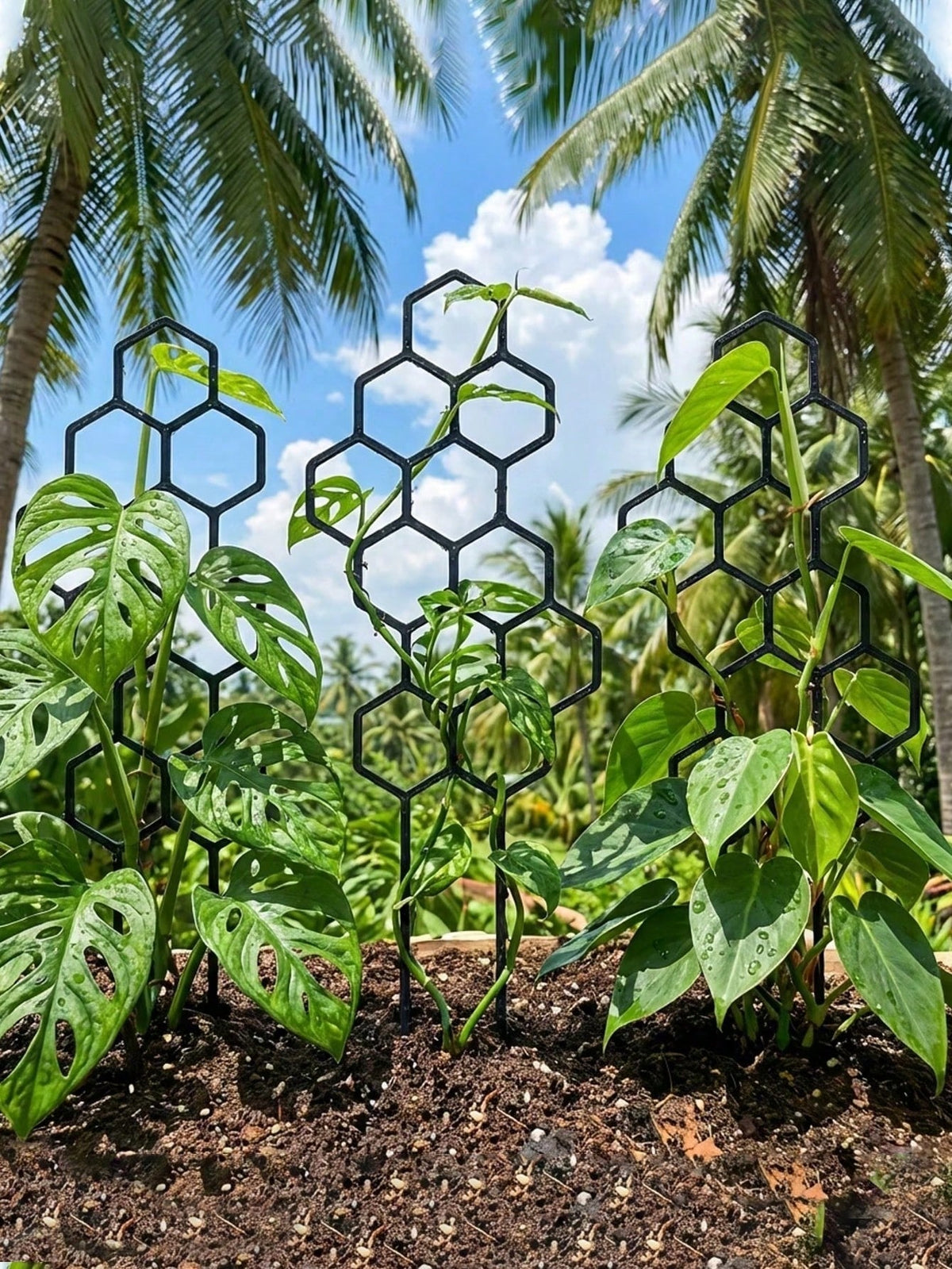 Honeycomb Shaped Plant Climbing Trellis, Outdoor Potted Plant Support, Rust-Resistant Plastic Rack Suitable For Potted Vines And Flowers, Space-Saving Support For Indoor And Outdoor Gardens